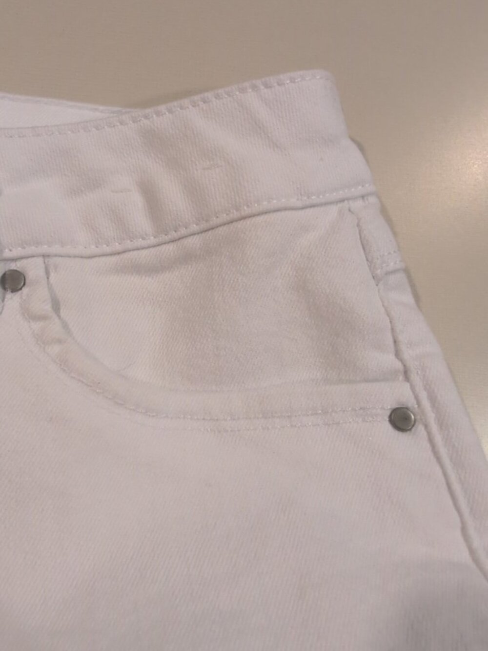d.jeans Pants Women's Sz 10 White Straight Leg Chino Solid Pocketed - Picture 4 of 9